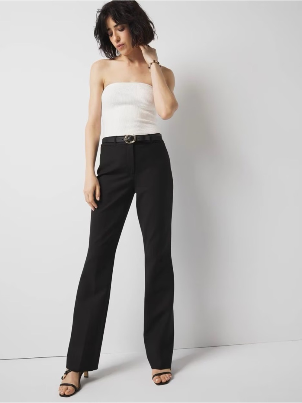 White House Black Market Ines Slim Bootleg Comfort Stretch Dress Pants | Black